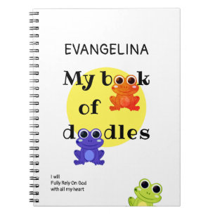 Colourful Frogs Personalised Doodles Notebook