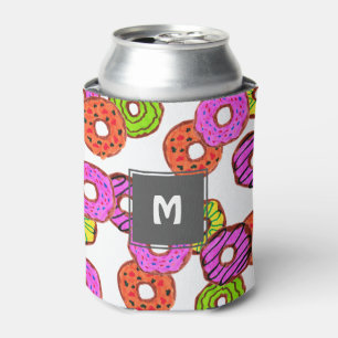 colourful frosted doughnuts doughnut with can cooler