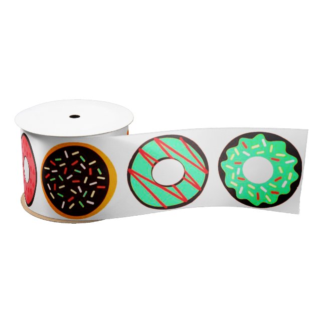 Colourful Frosted Doughnuts Satin Ribbon (Spool)
