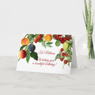 Colourful Fruit Border Birthday Card