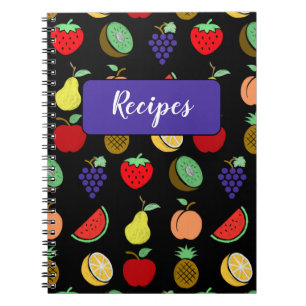 Colourful fruit fun chalk sketch notebook
