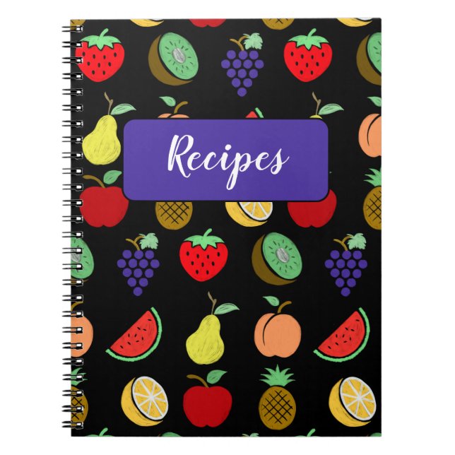 Colourful fruit fun chalk sketch notebook (Front)