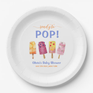 Colourful Fruit Ice Cream Popcicle Baby Shower  Paper Plate