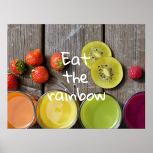 Colourful Fruit Juices / Eat the rainbow Poster
