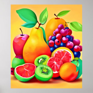 Colourful Fruit Medley Poster