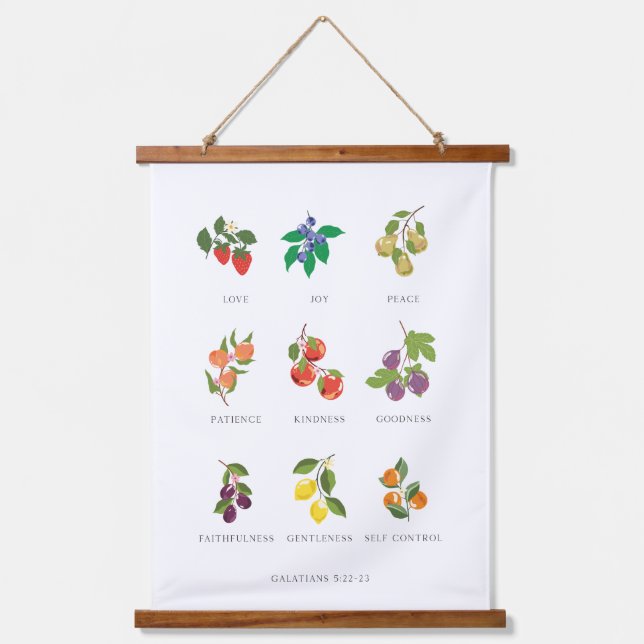 Colourful Fruit of the Spirit Wall Hanging Hanging Tapestry (Front)