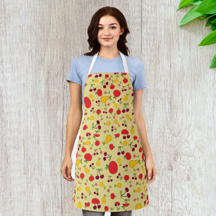Colourful Fruit Pattern Apples Cherries and Pears  Apron