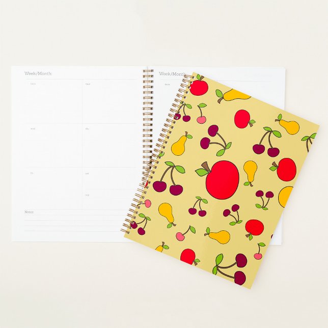 Colourful Fruit Pattern Apples Cherries and Pears  Planner (Creator Uploaded)