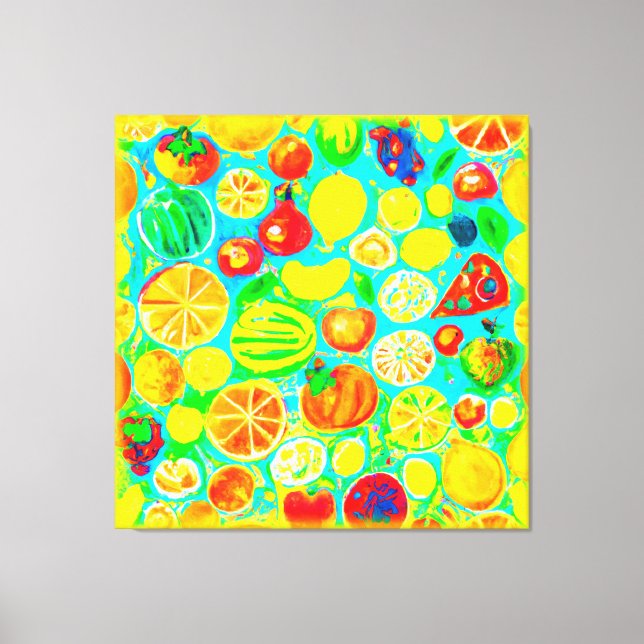 Colourful Fruit Pattern. Buy Now  Canvas Print (Front)