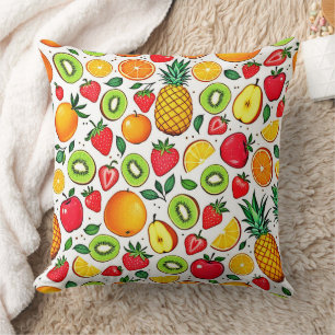 Colourful Fruit Pattern Design Cushion