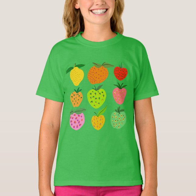 Colourful fruit pattern T-Shirt (Front)