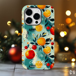 Colourful Fruit Pattern with Citrus and Berries iPhone 14 Pro Case