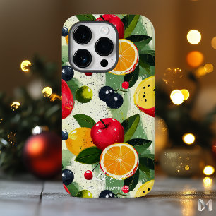 Colourful Fruit Pattern with Name and Happiness Qu Case-Mate iPhone 14 Pro Case
