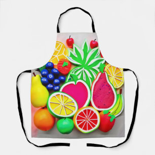 Colourful Fruit Pop Art Apron