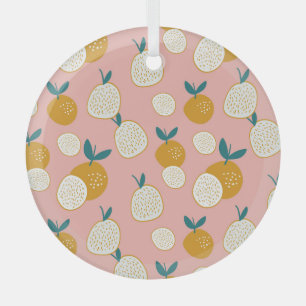 Colourful fruit, seamless background pattern. glass tree decoration