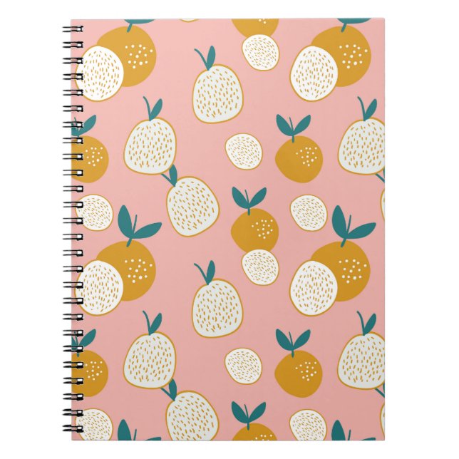 Colourful fruit, seamless background pattern. notebook (Front)