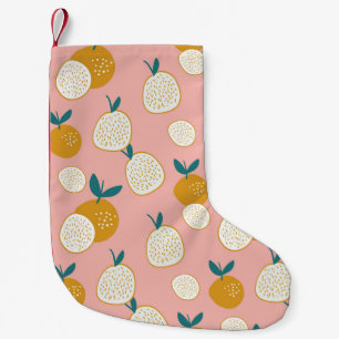 Colourful fruit, seamless background pattern. small christmas stocking