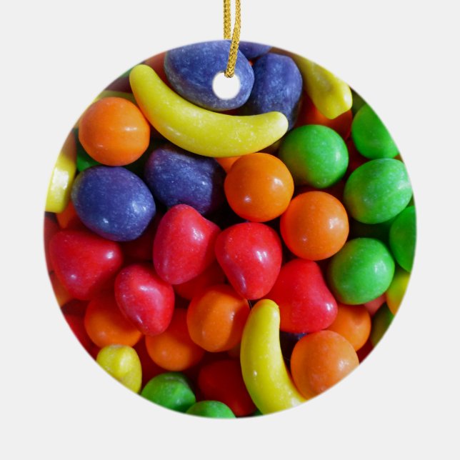 Colourful Fruit Shaped Candy Ceramic Tree Decoration (Front)
