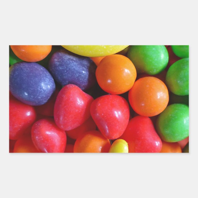 Colourful Fruit Shaped Candy Rectangular Sticker (Front)