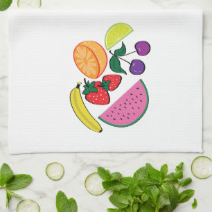Colourful Fruit Summer, Cool, Fun Tea Towel