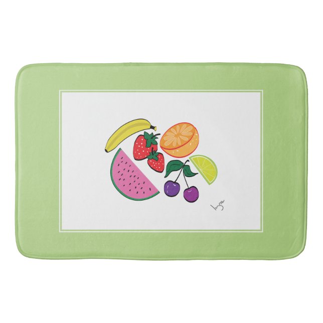 Colourful Fruit Summer Pattern, Cool Bath Mat (Front)