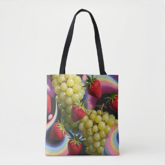 Colourful Fruit Swirl Shopping Errand Tote Bag