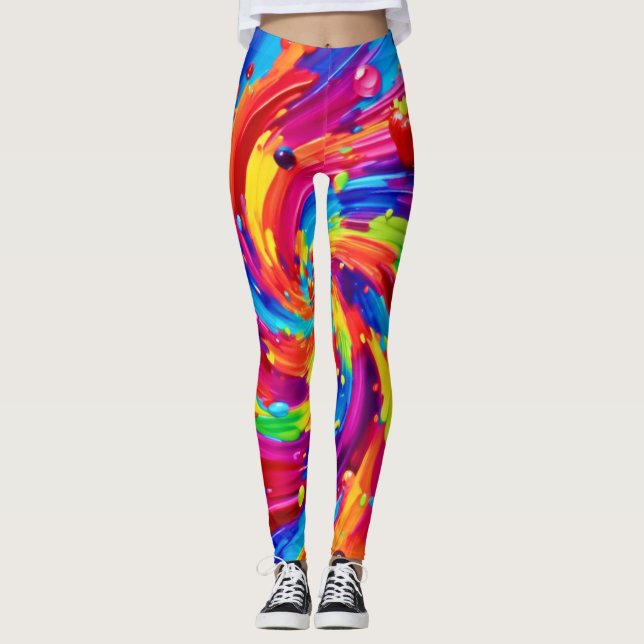 Colourful Fruit Vortex Leggings (Front)