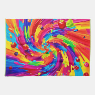 Colourful Fruit Vortex Tea Towel