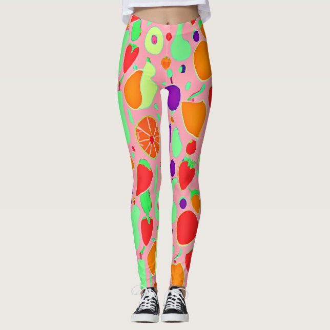 Colourful Fruitful Spectrum Pattern Leggings (Front)
