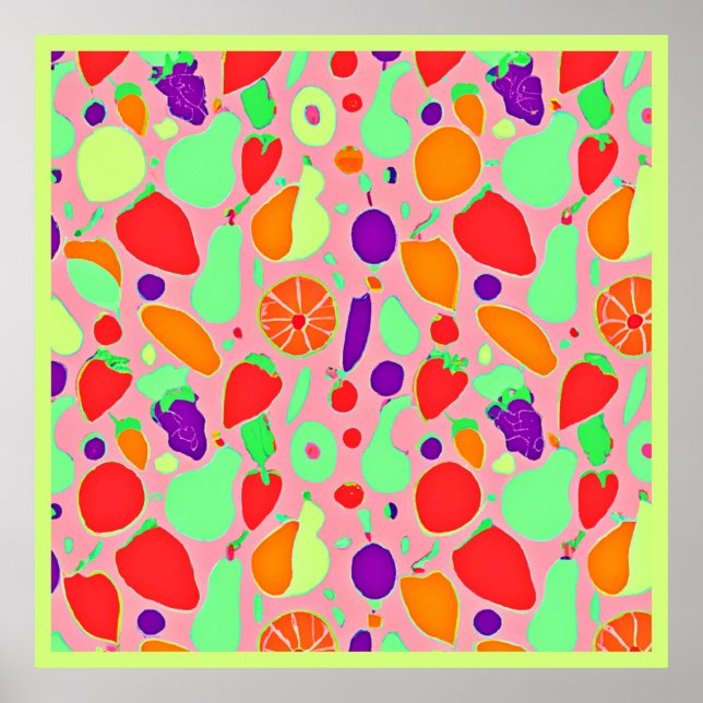 Colourful Fruitful Spectrum Pattern Poster (Front)