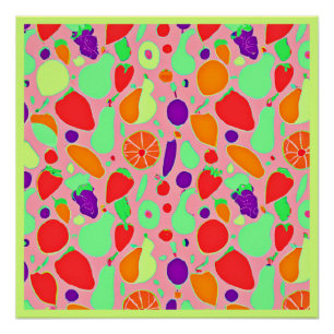 Colourful Fruitful Spectrum Pattern Poster