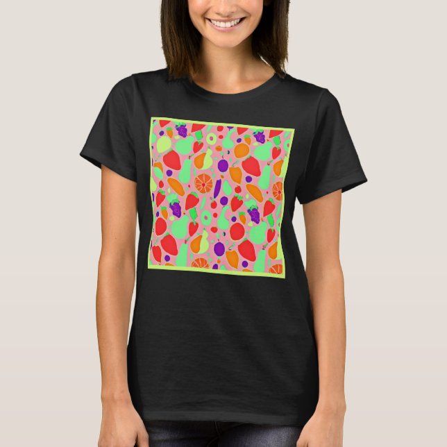 Colourful Fruitful Spectrum Pattern T-Shirt (Front)