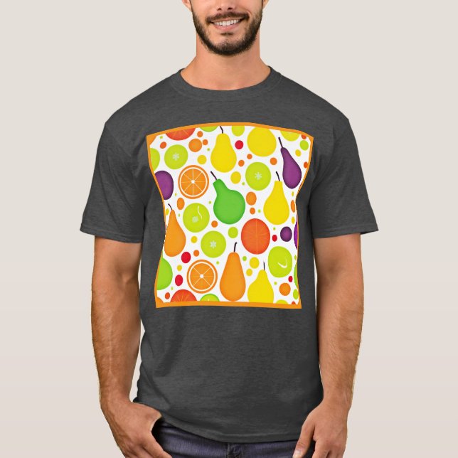 Colourful Fruitful Vibrance Pattern Art T-Shirt (Front)