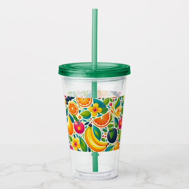 Colourful fruits  acrylic tumbler (Front)