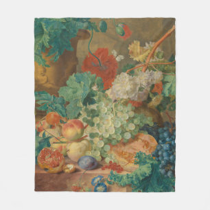 Colourful Fruits And Vegetables Fleece Blanket