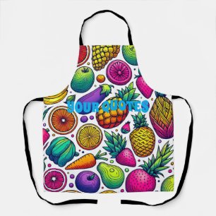 Colourful Fruits and Vegetables Pattern Apron