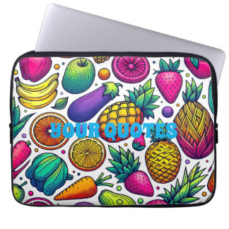 Colourful Fruits and Vegetables Pattern  Laptop Sleeve