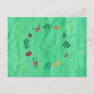 Colourful Fruits and Vegetables Postcards