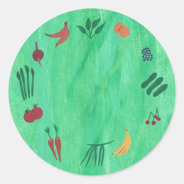 Colourful Fruits and Vegetables Stickers (Front)