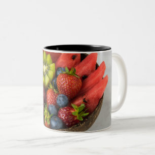 Colourful Fruits And Vegetables Two-Tone Coffee Mug