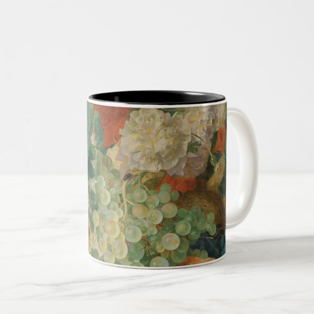 Colourful Fruits And Vegetables Two-Tone Coffee Mug (Front Right)