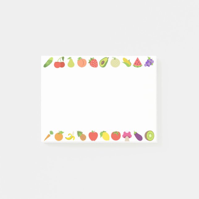 Colourful Fruits Emojis Post-it Notes (Front)