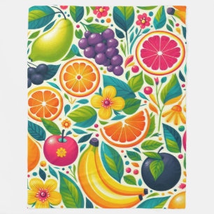 Colourful fruits fleece blanket