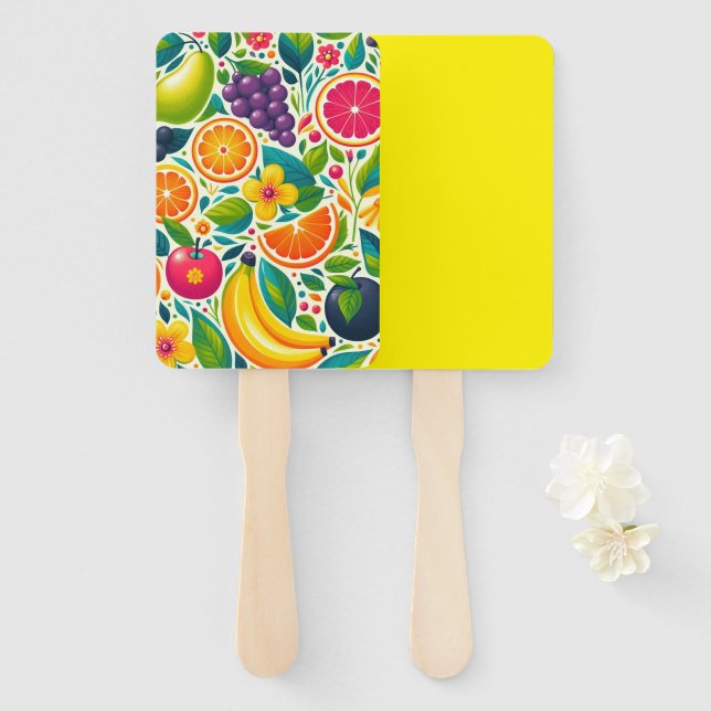 Colourful fruits  hand fan (Front and Back)