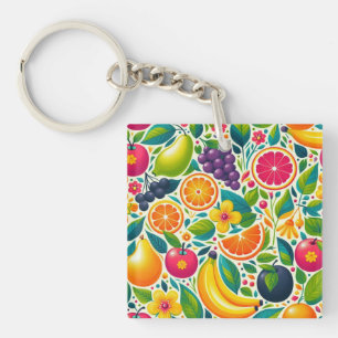 Colourful fruits  key ring