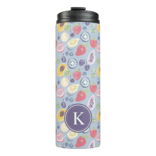 Colourful Fruits Monogram Spring Pattern Thermal Tumbler