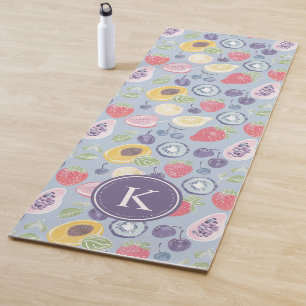 Colourful  Fruits  Monogram Spring Pattern Yoga Mat