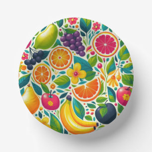 Colourful fruits paper plate