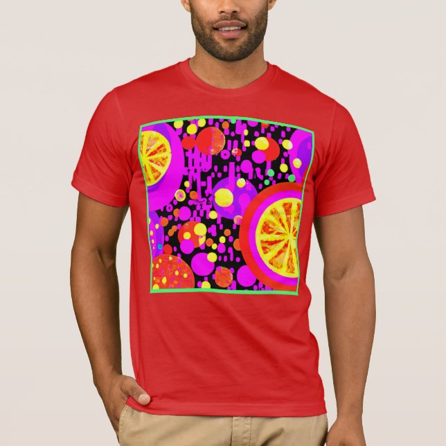 Colourful Fruits Pattern T-Shirt (Front)
