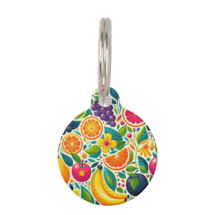 Colourful fruits pet tag